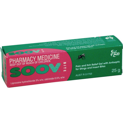 Ego Soov Insect Bite Pain & Itch Relief Gel 25g - Green Cross Chemist