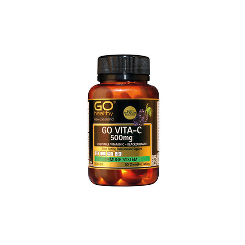 GO Vita-C 500mg BlackCurrant 50 Chewable - Green Cross Chemist