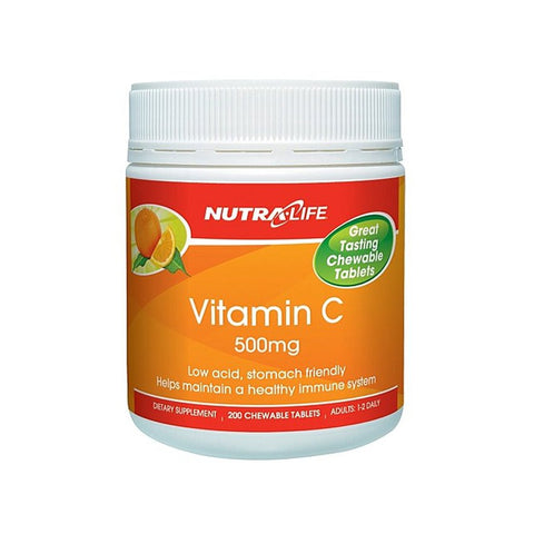 Nutra-Life Vitamin C 500mg Chewable Tablets 200s - Green Cross Chemist