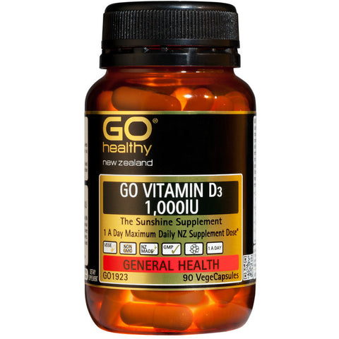 GO Healthy GO Vitamin D3 1000IU VegeCapsules 90s - Green Cross Chemist