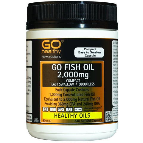 GO Healthy Fish Oil 2000mg Odourless 230capsules - Green Cross Chemist