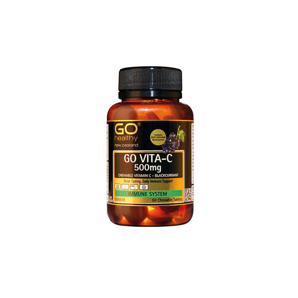 GO Vita-C 500mg BlackCurrant 50 Chewable - Green Cross Chemist