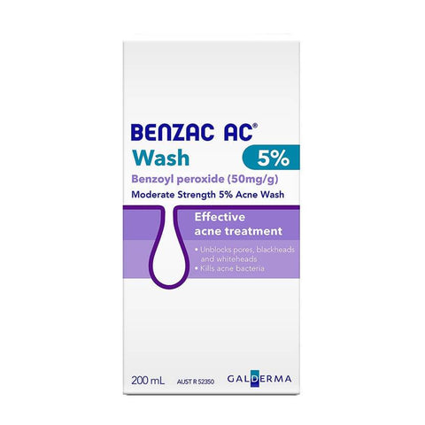 Benzac AC Wash 5% for Acne Treatment 200ml