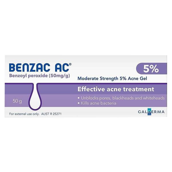 Benzac AC Gel 5%  for Acne Treatment 50g