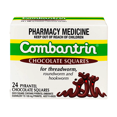 Combantrin Threadworm Treatment Chocolate Squares 24s - Green Cross Chemist