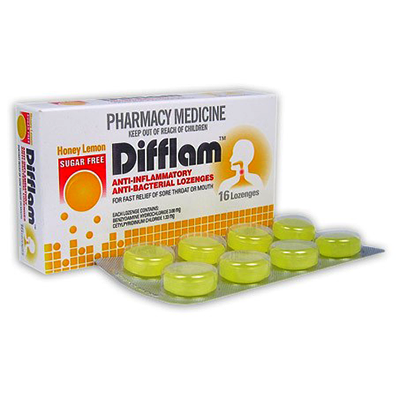 Difflam Lozenges Honey Lemon 16s - Green Cross Chemist