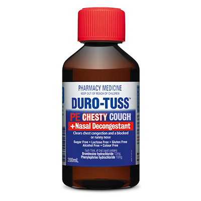 Duro-Tuss PE Chesty Cough + Nasel Decongestant 200ml - Green Cross Chemist