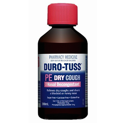 Duro-Tuss PE Dry Cough + Nasel Decongestant 200ml - Green Cross Chemist