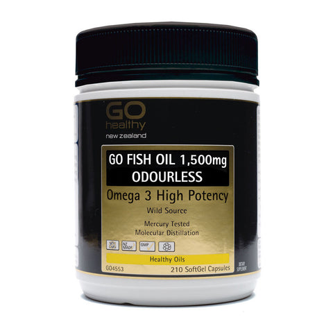 GO Healthy GO Fish Oil 1500mg Odourless Capsules 210s - Green Cross Chemist