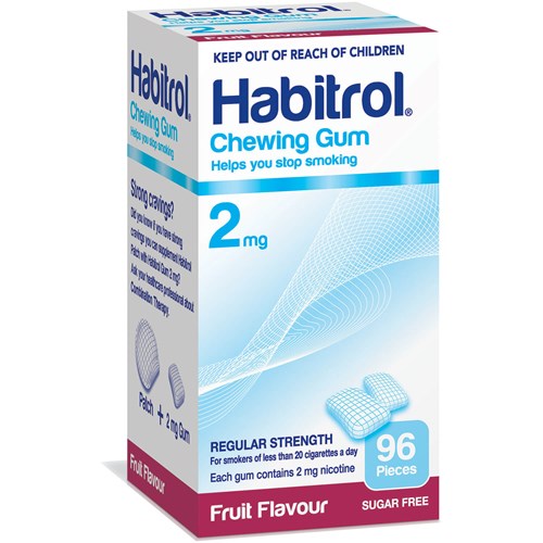 Habitrol Quit Smoking Gum Fruit 2mg 96s