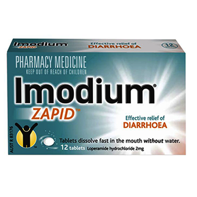 Imodium Zapid 2mg Diarrhoea Relief Tablets 12s - Green Cross Chemist
