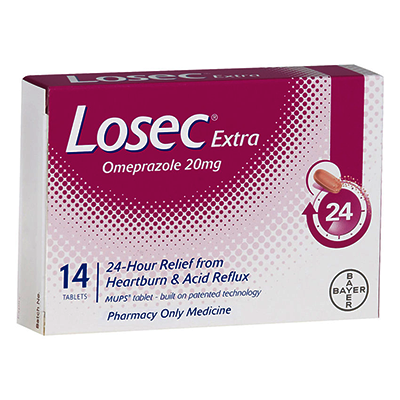 Losec® Extra 20mg Heartburn & Acid Reflux Relief 14s - Green Cross Chemist