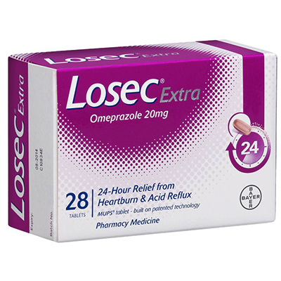 Losec Extra 20mg x 28 - Green Cross Chemist