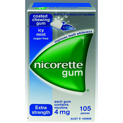 Nicorette® Quit Smoking Gum Icy Mint 4mg 105s - Green Cross Chemist