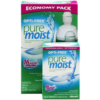 Opti-Free PureMoist Contact Lens Solution Economy Pack 300 +90 + 60ml VALUE PACK - Green Cross Chemist