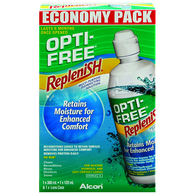 Opti-Free Replenish Contact Lens Solution Economy Pack 300ml + 120ml - Green Cross Chemist