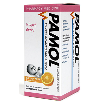 Pamol Infant Drops Pain & Fever Relief Colour Free 60ml - Green Cross Chemist