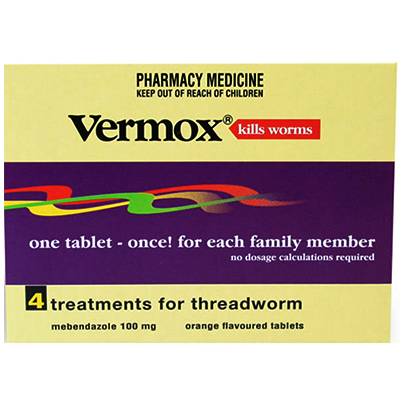 VERMOX Tabs 100mg 4 - Green Cross Chemist