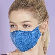 Face Mask Blue Cubes Eco Chic Reusable Face Cover