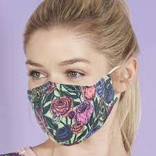 Face Mask Green Peonies Eco Chic Reusable Face Cover