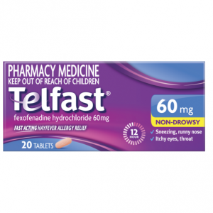 Telfast Hayfever Allergy Relief Twice-a-Day 60mg Tablets 20s
