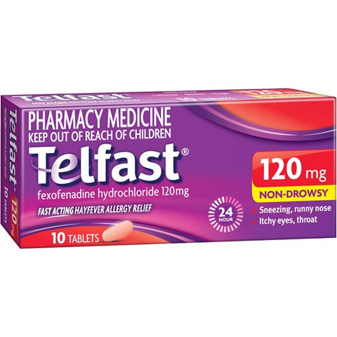 Telfast Hayfever Allergy Relief Once-a-Day 120mg Tablets 10s
